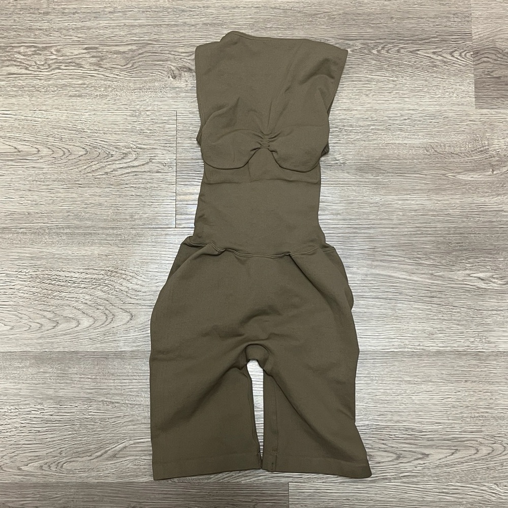 Skims Recycled Nylon Onesie in Oxide